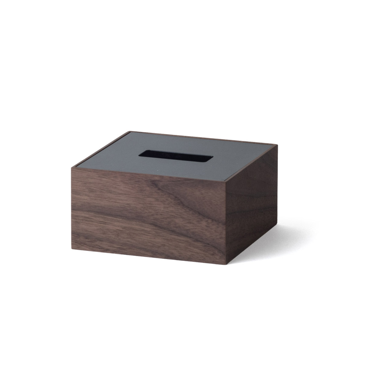 ハーフ/ウォールナット黒/上フタ式＞木製ティッシュボックス 国産
