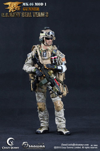 1/6 アクションフィギュア 米特殊部隊シールズ チーム3 MK46MOD1 狙撃