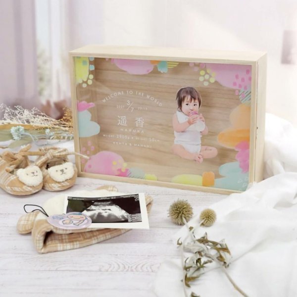 命名書にもなる「写真付メモリアルボックス」/ 名入れ おしゃれ