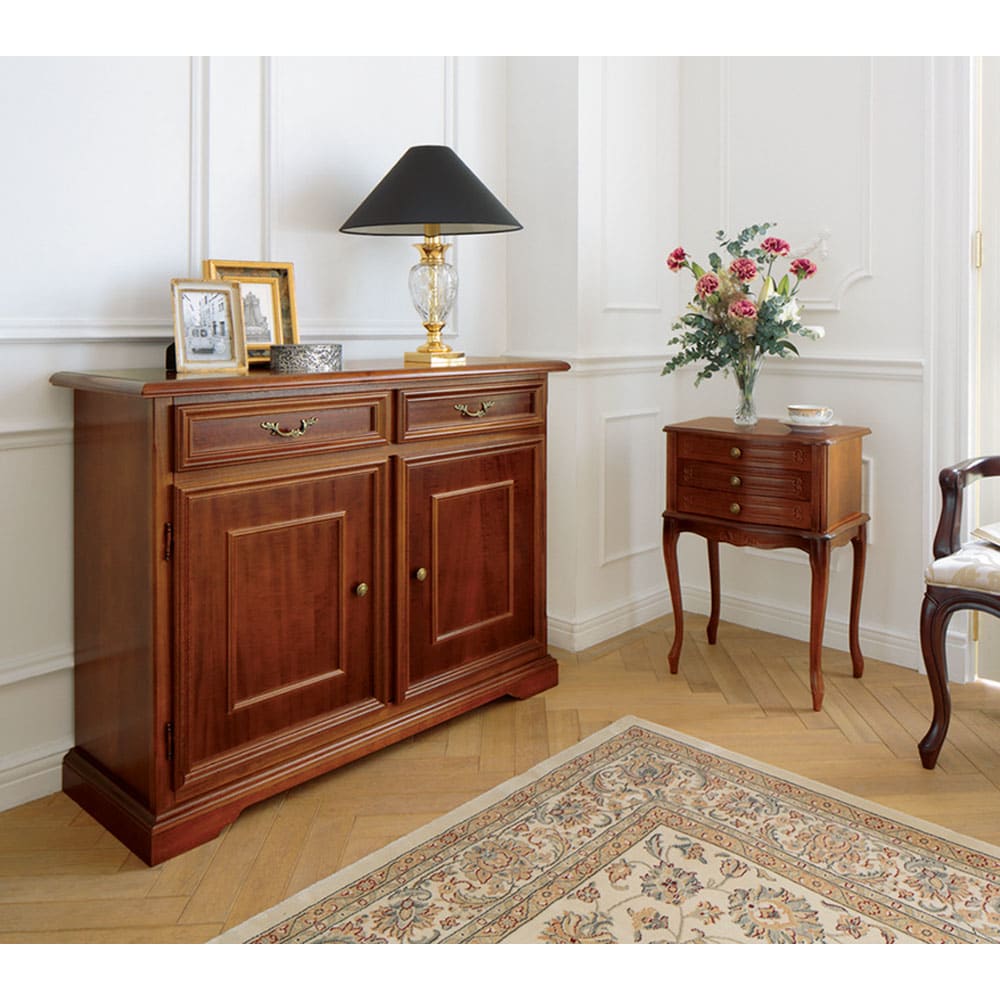 イタリア製 コンパクト収納家具シリーズ 猫脚サイドチェスト 3杯タイプ