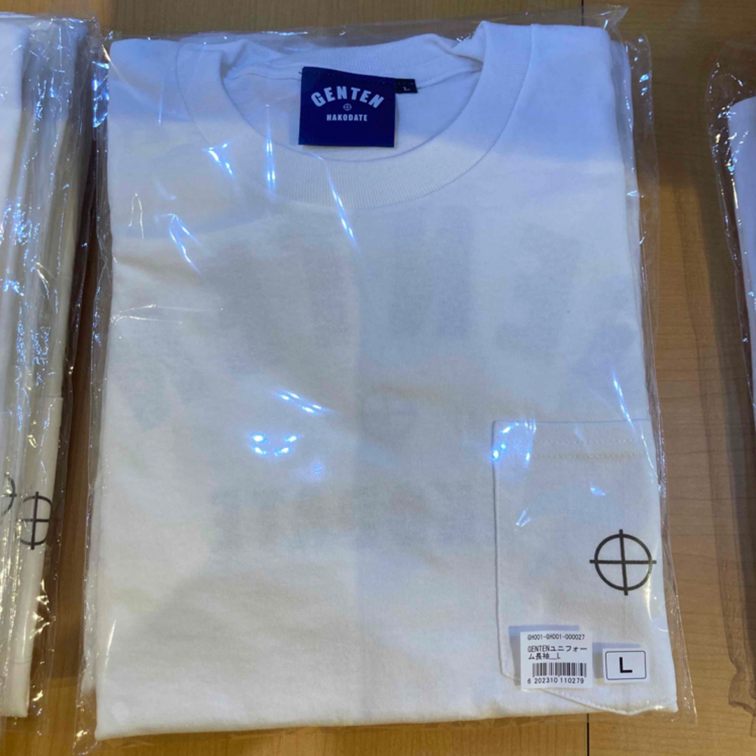 GLAY TERU 人気 GENTENユニフォーム長袖ホワイト (ブラウンプリント)