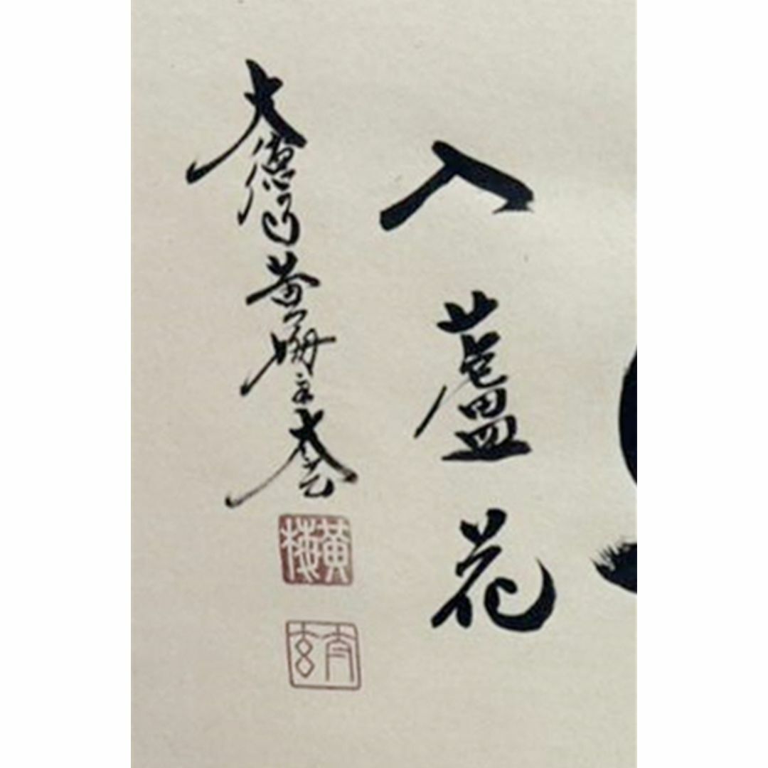 新品同様】掛軸 大徳寺 小林太玄筆『白馬入蘆花』紙本 肉筆 横軸 共箱