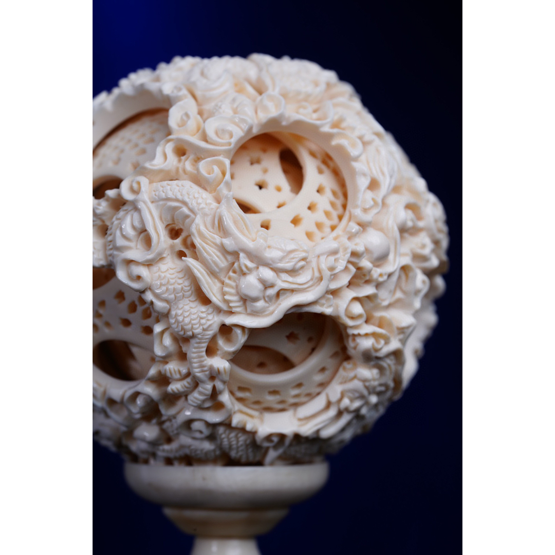 天然マンモス牙美しい手作り彫刻 2寿星公 置物 天然マンモス牙美しい