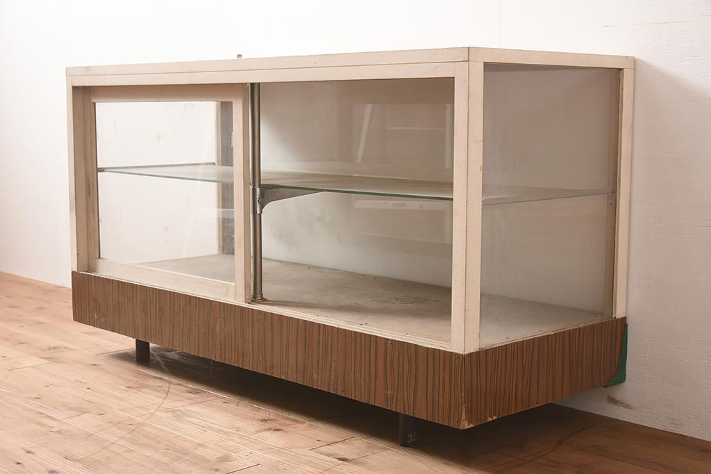 飾り棚 昭和レトロ アンティーク家具 木製ショーケース 古家具 レトロ