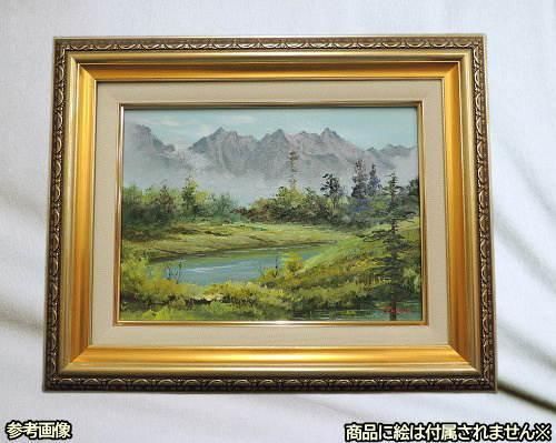 大聖堂の木陰油絵F6号額縁付き