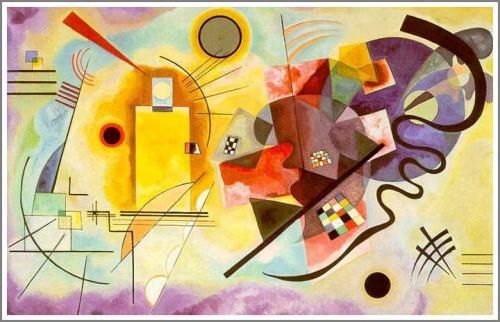 カンディンスキー【Yellow-Red-Blue】黄・赤・青 - 手描き 絵画（油絵