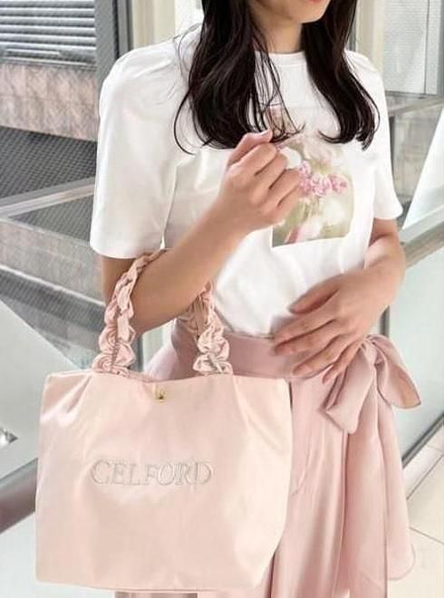CELFORD (セルフォード)【プリュム】フリルラメ刺繍トートバッグ