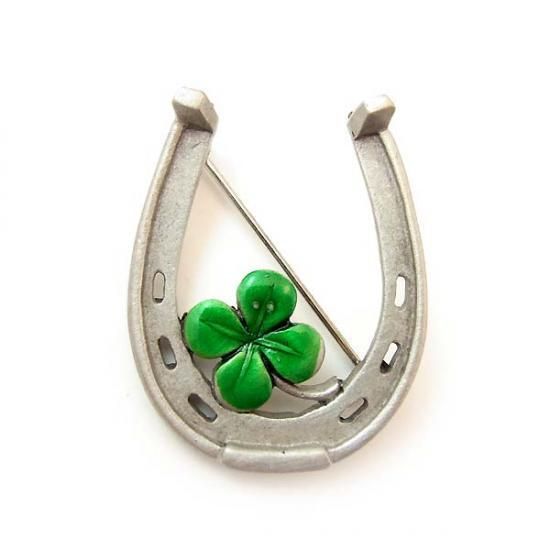 ヴィンテージ JJ（ジェイジェイ）☆馬の蹄鉄と四葉のクローバーの