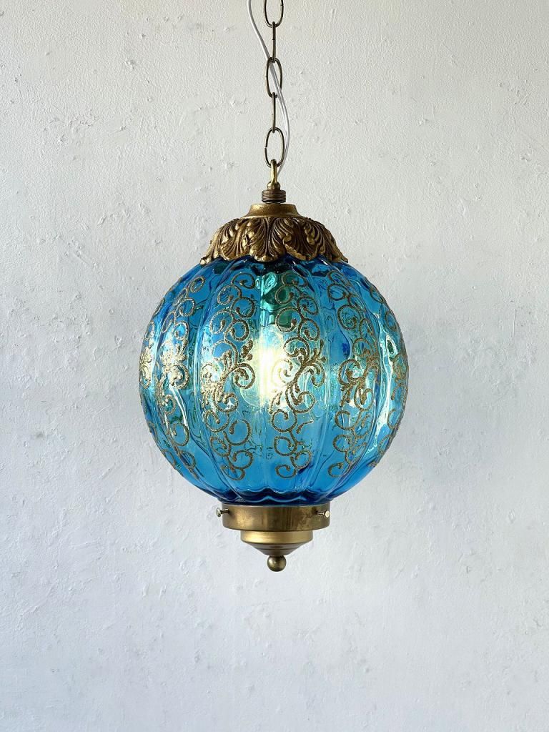 1960-70's ヴィンテージ カラーガラス ペンダントランプ