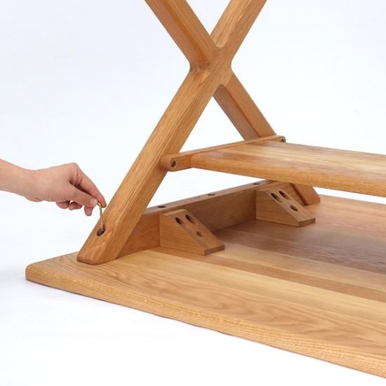 テーブル脚 X型 ( 中棚付き )ホワイトオーク / オイル仕上げ - 野田