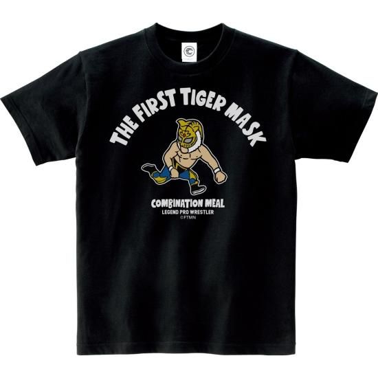 初代タイガーマスク THE FIRST TIGER MASK コットンTシャツ ブラック