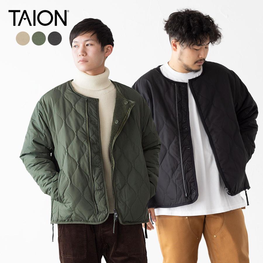 TAION（タイオン） ミリタリー リバーシブル クルーネック ダウン
