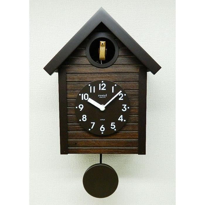 鳩時計 レトロ さんてる アンティークブラウン 日本製 振り子時計 はと