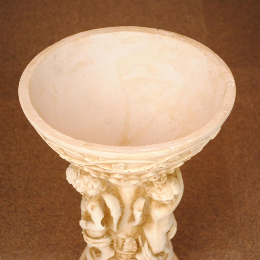 木彫り 天使 フラワースタンド 花台 彫刻 高さ128cm 木彫り 天使