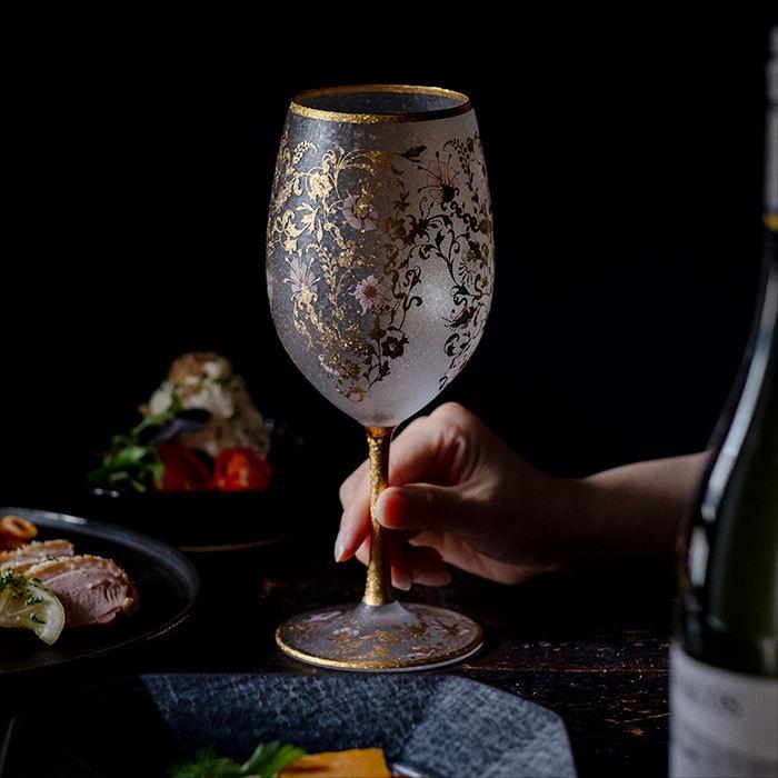 ADERIA 爆買 おしゃれ ワイングラス ペアセット 540ml ゴールド