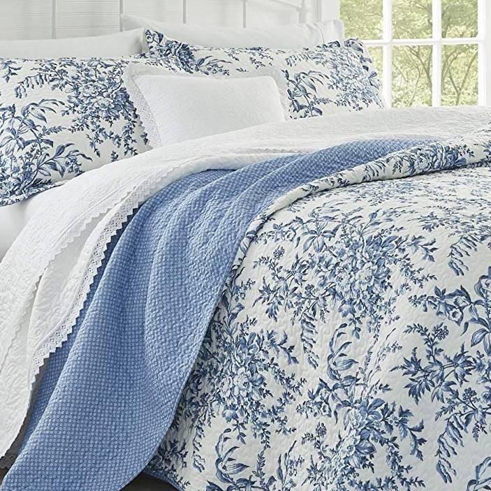 LAURA ASHLEY（ローラアシュレイ） ベッドカバー ピロカバー 3点セット