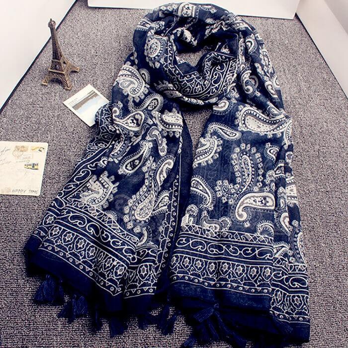 ストール ショール 大判 UVカット 花柄 ボタニカル 模様 唐草 アジアン