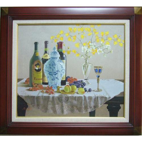 絵画 油絵 田浦信勝 肉筆油絵 静物画 花とくだもの F10 : アートフジ