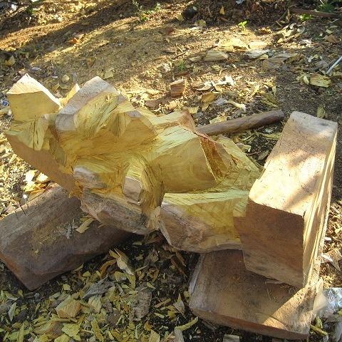 ガルーダの木彫り 100cm 木製スワール無垢材 MADE M作 アジアン雑貨