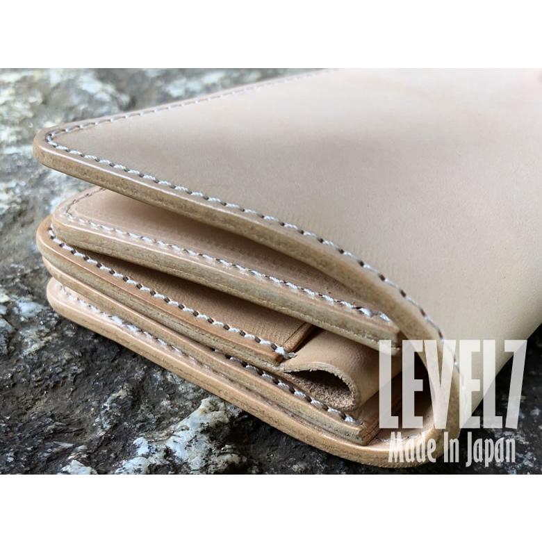 長財布 ミドルウォレット ナチュラル イタリアンレザー使用 ヌメ革/本