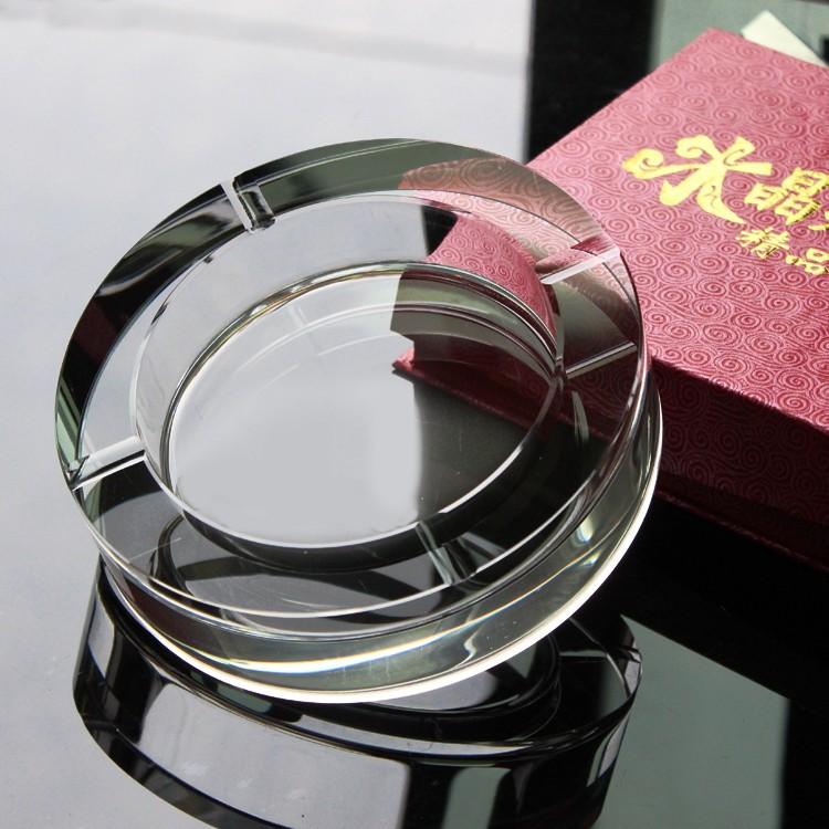 送料無料 円形 アラウンド 灰皿 高級クリスタルガラス灰皿 クリア 透明