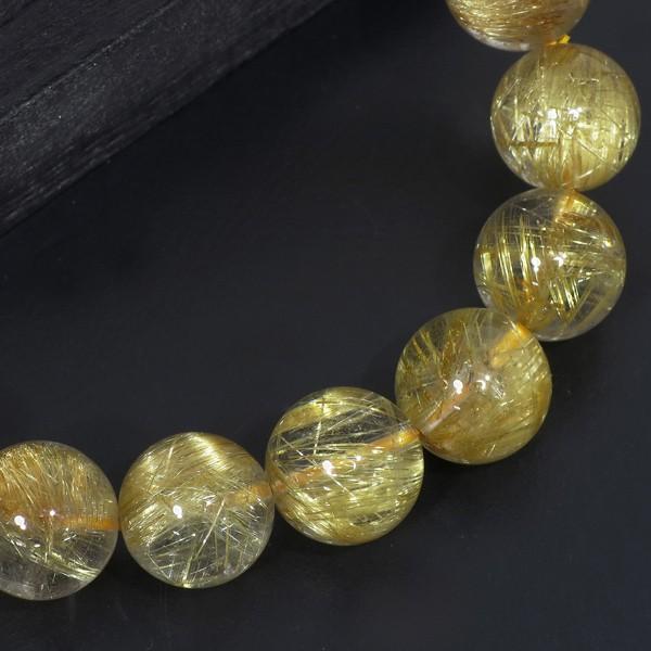 金針ルチルクォーツ ブレスレット 最高級 11A 11.8mm 18cm 天然石