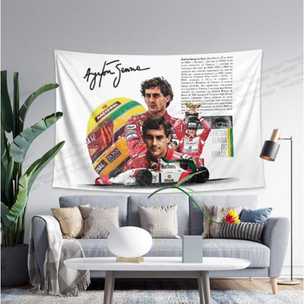 アイルトン・セナ F1 レーシング・ドライバー タペストリー ポスター