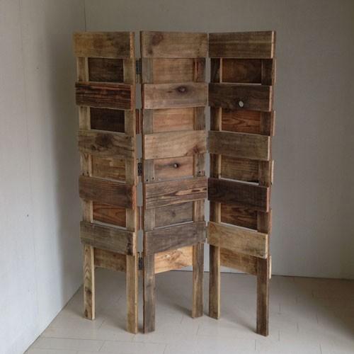 3連 パーテーション おしゃれ 間仕切り 木製 ハンドメイド家具