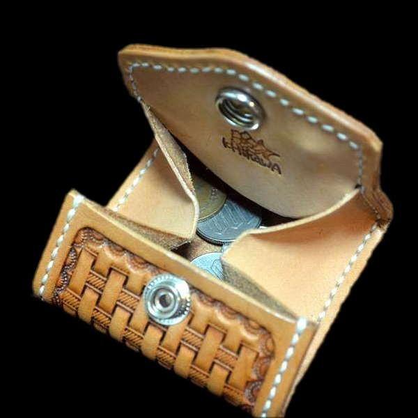 バスケット柄 カービング コインケース 小銭入れ ウォレット ボックス