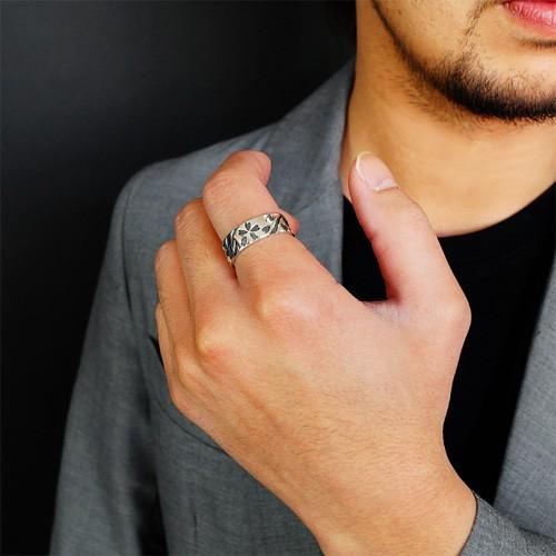 シルバーリング 指輪 メンズ 桜吹雪 桜 さくら サクラ 和 花びら r0720