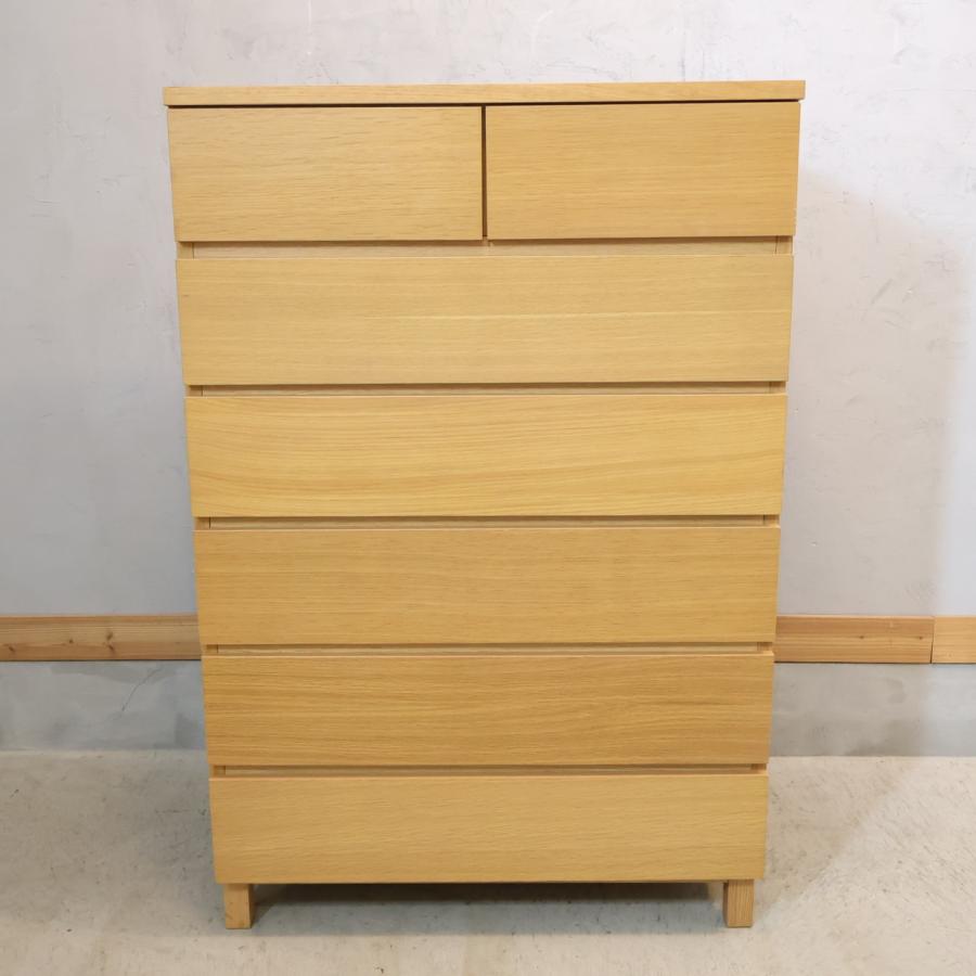 無印良品（MUJI） オーク材 木製 チェスト 6段 ワイド ナチュラル
