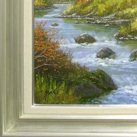 絵画 油絵 山村清流 F30号 （関健造） 【海・山】【肉筆】【油絵