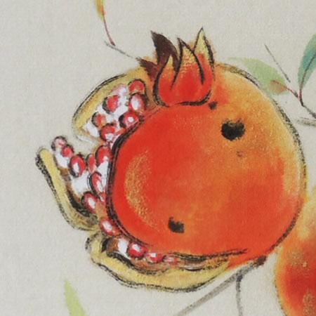 高級色紙「柘榴」紅雲（色紙絵） : 掛け軸・絵画の専門店 掛軸堂画廊