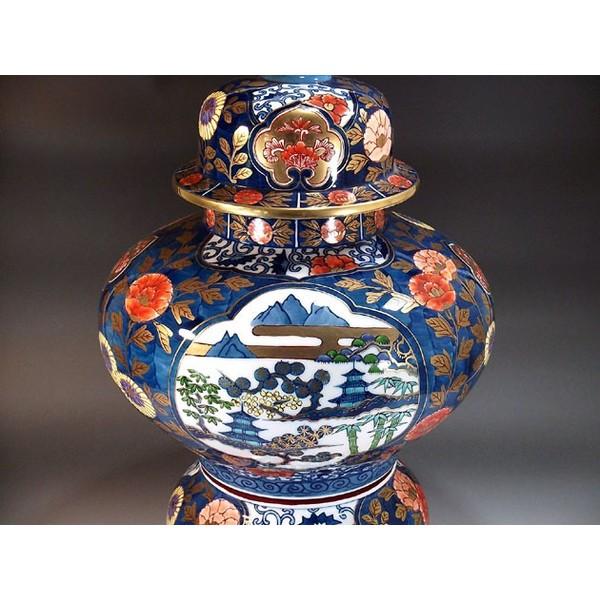 有田焼 金襴手景図飾り沈香壺｜陶芸作家 藤井錦彩 作 : 有田焼 藤井錦