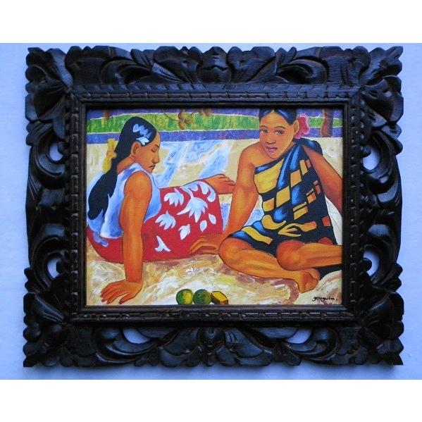 バリ島絵画 人物画 バリニーズ A（カップル） W42×36cm バリの絵 バリ