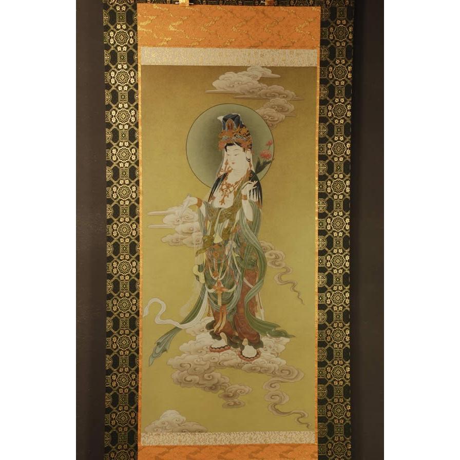 観音菩薩 仏画掛け軸（半切サイズ） : 仏像仏画チベット美術卸の天竺堂