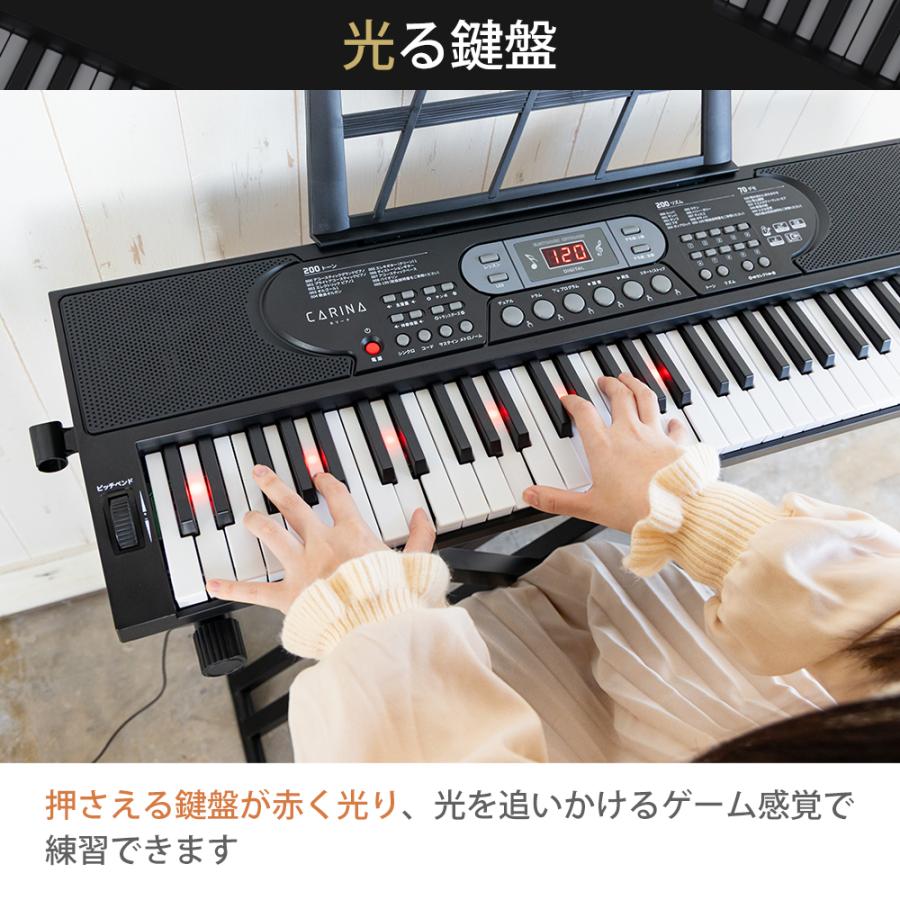 電子キーボード 61鍵盤 ピアノ シンセサイザー 給電 電池駆動 日本語