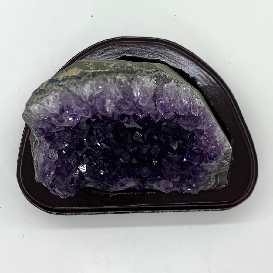 ブラジル産 アメジスト クラスター ドーム 天然石 原石 1点物 台座付き
