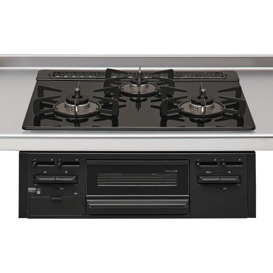 クリナップ ガスコンロ ZGFVK6R22XKK-K ガラストップコンロ 3口コンロ