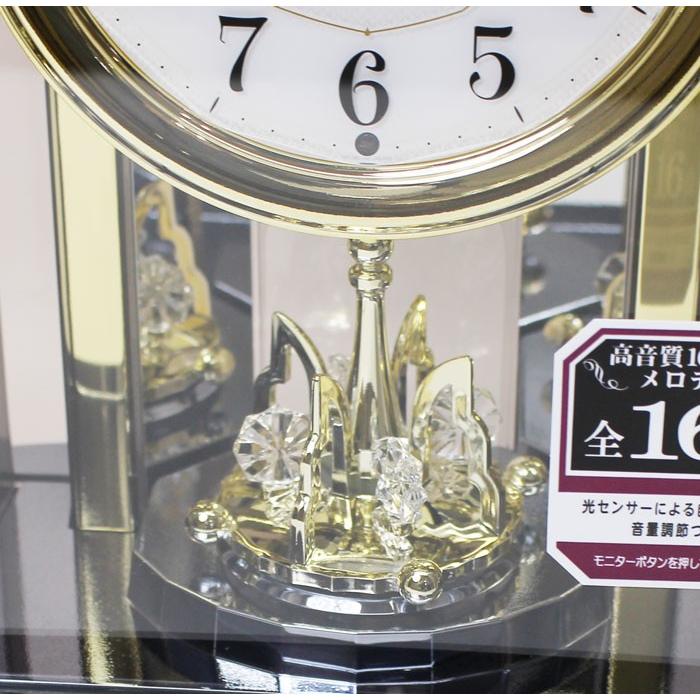 SEIKO（セイコー） メロディ付き 電波置時計 回転飾り 濃茶マーブル