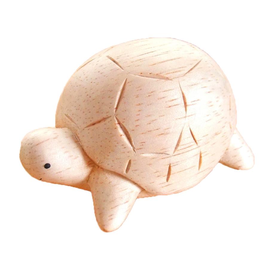 ぽれぽれ動物 カメ かめ 亀 インテリア 手作り 木彫り 置物