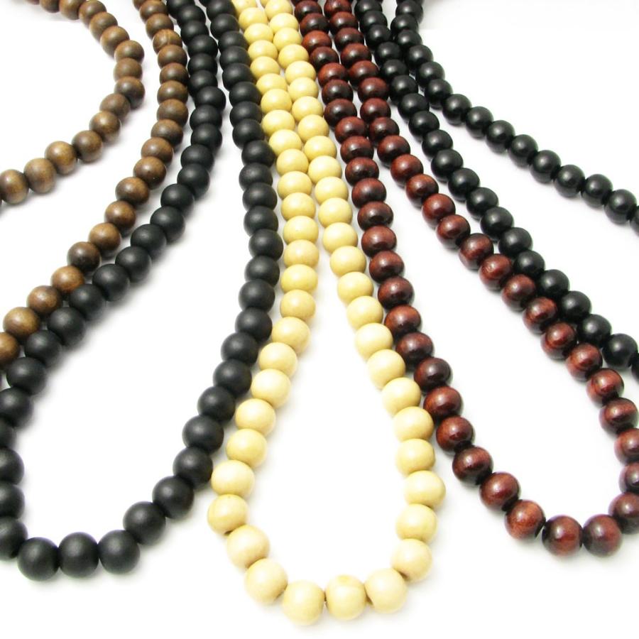 ネックレス ペンダント 木製ビーズ ロング ウッドビーズ シンプル