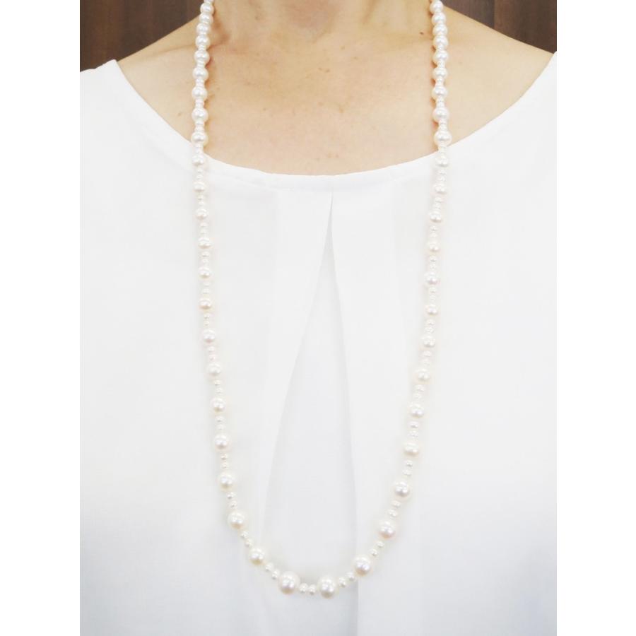 淡水パールセミロングデザインネックレス : 三重県真珠加工販売協同