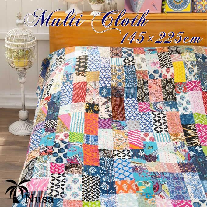 マルチクロス パッチワーク 刺し子 マルチカバー ハンドメイド 古布 1