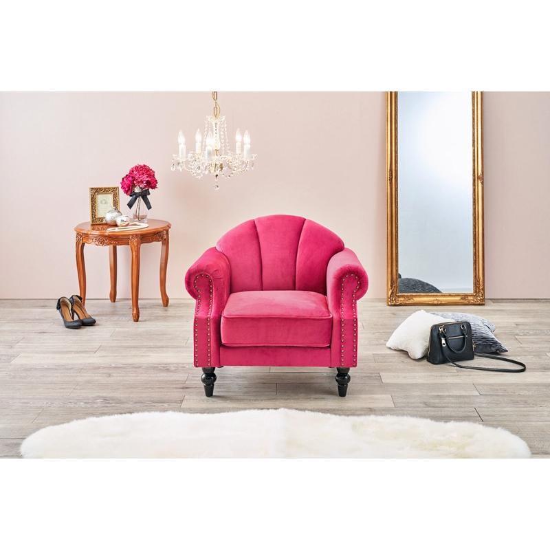 姫系ソファー 1P ピンク 姫系 家具 ソファ 1人掛け パーソナルソファ