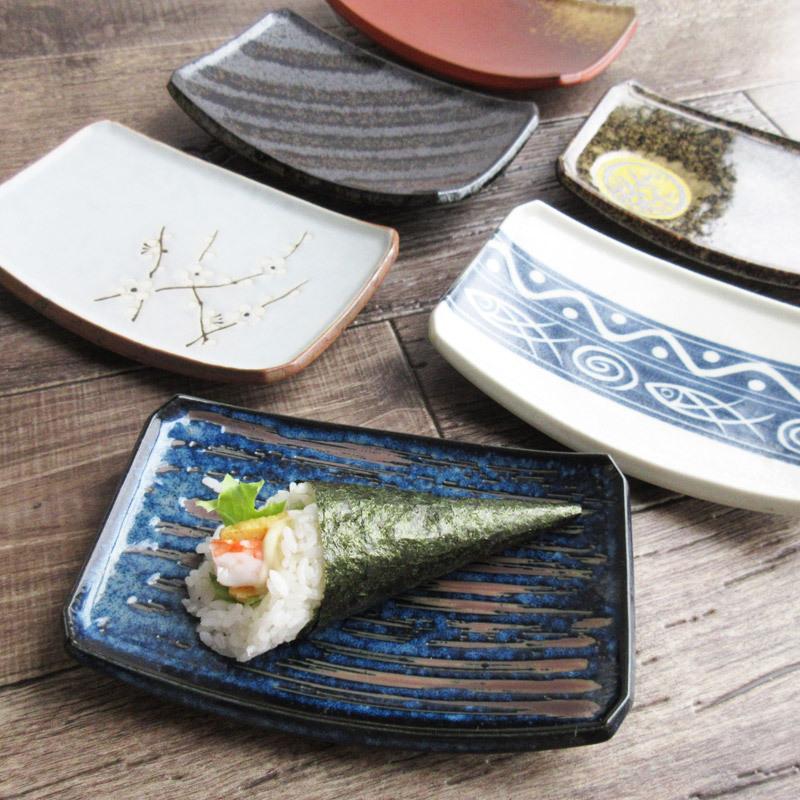 長角皿 焼き物皿 お刺身 天ぷら 焼魚 卵焼き 梅柄 日本製 和食器 美濃