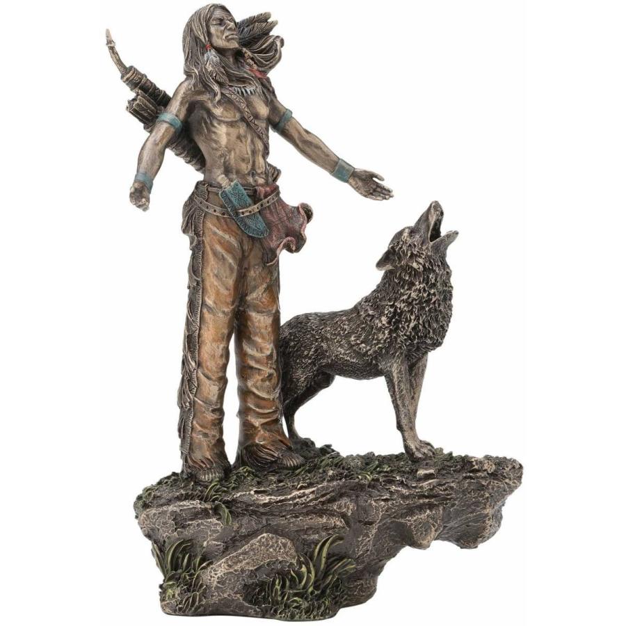 ネイティブ・アメリカン インディアン戦士の祈り 彫刻置物 彫像/ 西部