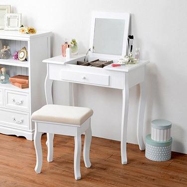 HAGiHARA（萩原） ドレッサー 2Wayタイプ 幅70cm スツール付き