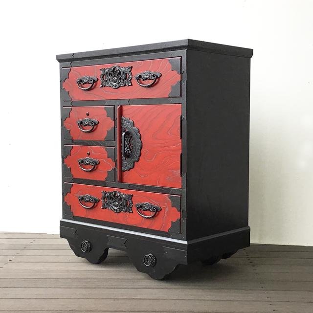 民芸家具 車箪笥(鍵付き) 和家具 日本製 国産家具 車箪笥 ケヤキ