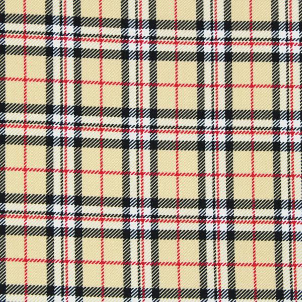 生地 布 タータン チェック プリント 綿100％ ツイル 綾織 約110cm幅